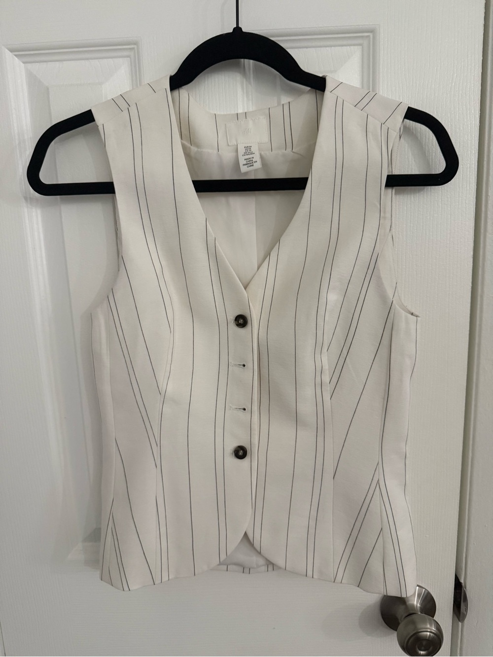 H&M White Vest with Black Pinstripes